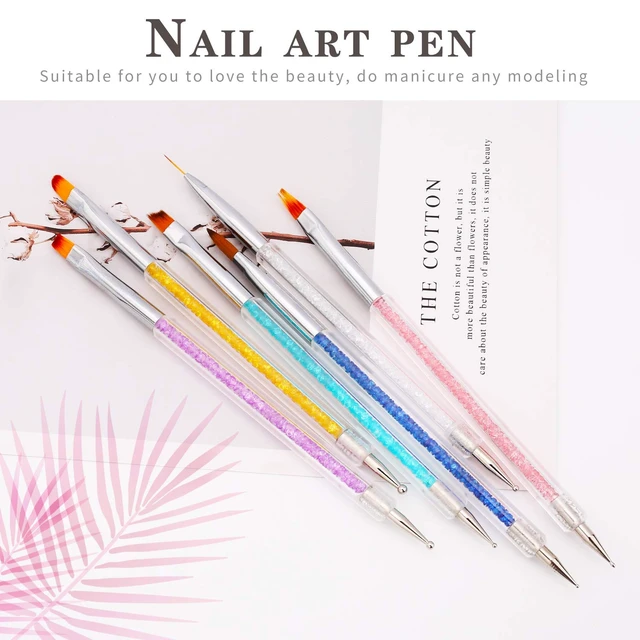 Alt view image 6 of 6 - iminoo 6PCS Nail Art Brushes,Double Ended Nail Liner Brush Dotting Pen Nail Art Point Drill Drawing Tools,Double Ended Nail Art Brushe for DIY Nail Art Designs (Style B)