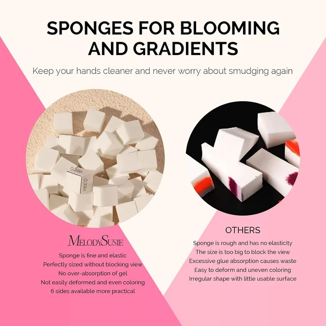 Alt view image 6 of 6 - MelodySusie 100Pcs Soft Nail Sponges for Ombre