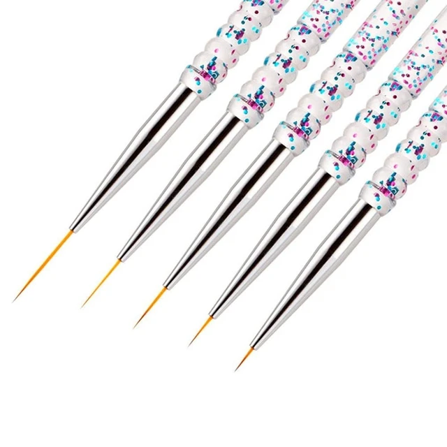 Alt view image 3 of 4 - FULINJOY Nail Dotting Tools 10 Pcs Kit - 5 pcs Double-end Nail Dotting tools and 5 Pcs Nail Art Liner Painting Brushes