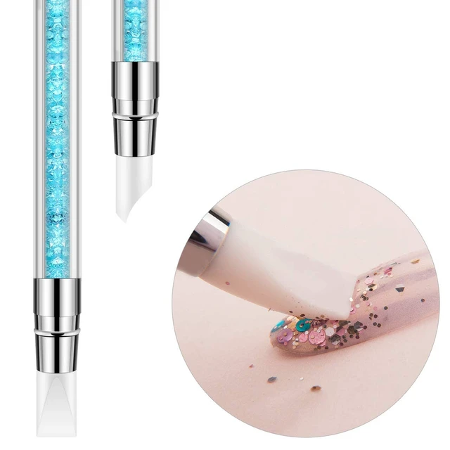 Alt view image 2 of 7 - 5 Pcs Silicone Nail Tools Dual Tipped Nail Art Sculpture Pen Rhinestone Nail Polish Carving Pen Rubber Tip Nail Brushes
