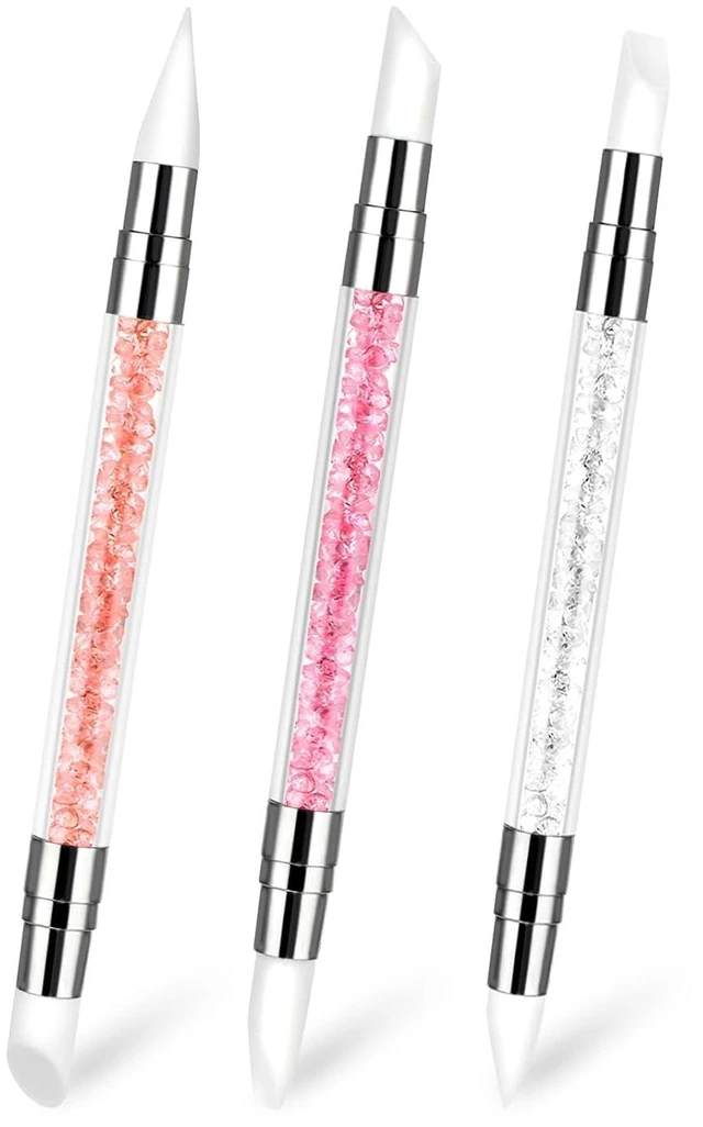 Main image of 3 Pcs Nail Art Sculpture Pen, Dual Tipped Silicone Nail Art Tools