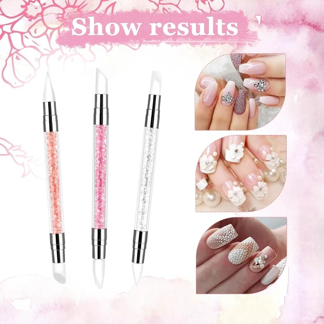 Alt view image 2 of 7 - 3 Pcs Nail Art Sculpture Pen, Dual Tipped Silicone Nail Art Tools