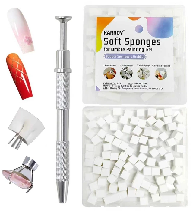 Main image of Nail Sponges for Ombre Gel Polish Patting Sponge Grabber Pat Nails Art Tool