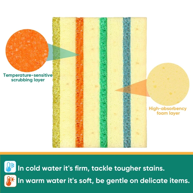 Alt view image 6 of 6 - LAUNDRYLUX 4 Pack Scrub Sponge - Temperature-Responsive