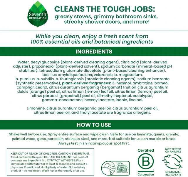 Alt view image 3 of 6 - Seventh Generation, Ultra Deep Multi-Surface Cleaner, 9.4 oz