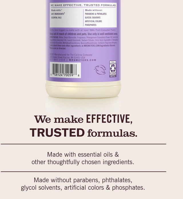 Alt view image 6 of 7 - MRS. MEYER'S CLEAN DAY Multi-Surface Cleaner, Lilac, 16 fl oz