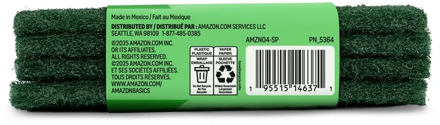 Alt view image 5 of 6 - Amazon Basics Heavy Duty Scour Pads, Dish Scrubber for Kitchen + Outdoor, 4 Count, Pack of 1