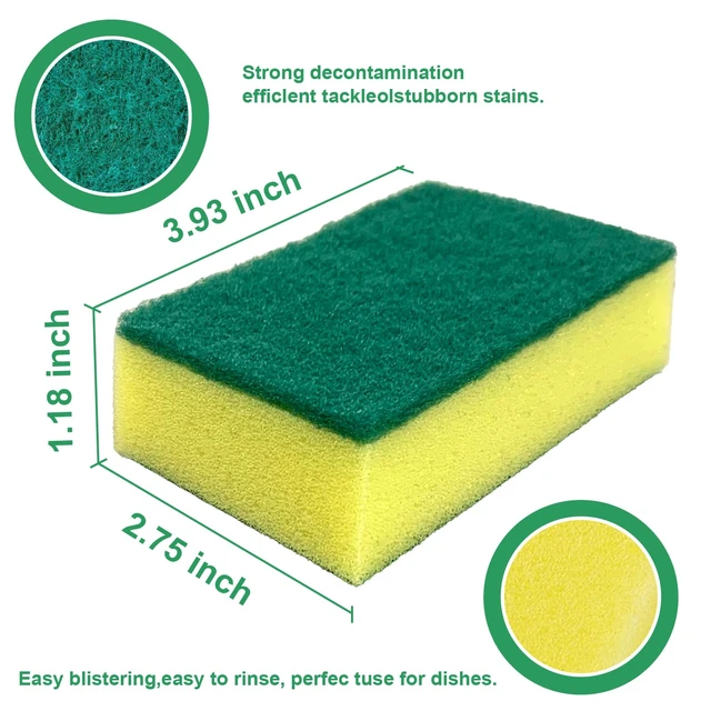 Alt view image 3 of 6 - 24 Pack Kitchen Cleaning Sponges,Scrub Sponges