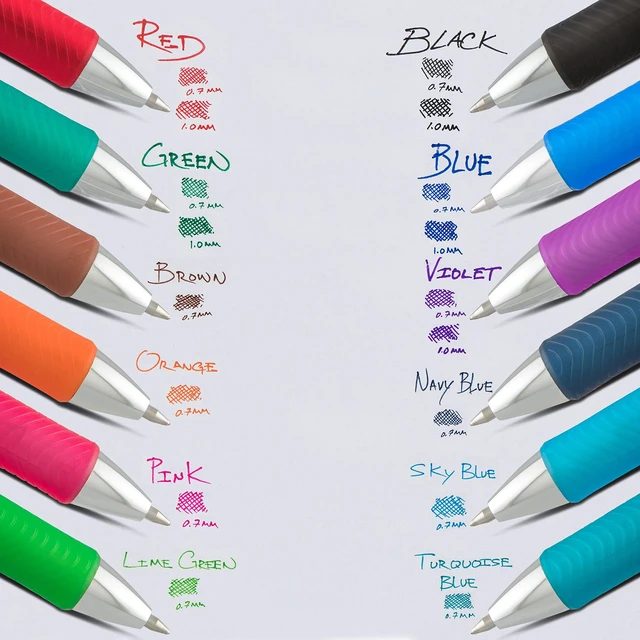 Alt view image 3 of 7 - Pentel EnerGel Deluxe RTX Retractable Liquid Gel Pen, 0.7mm, Metal Tip, Blue Ink, 2 Pack (BL77BP2C)