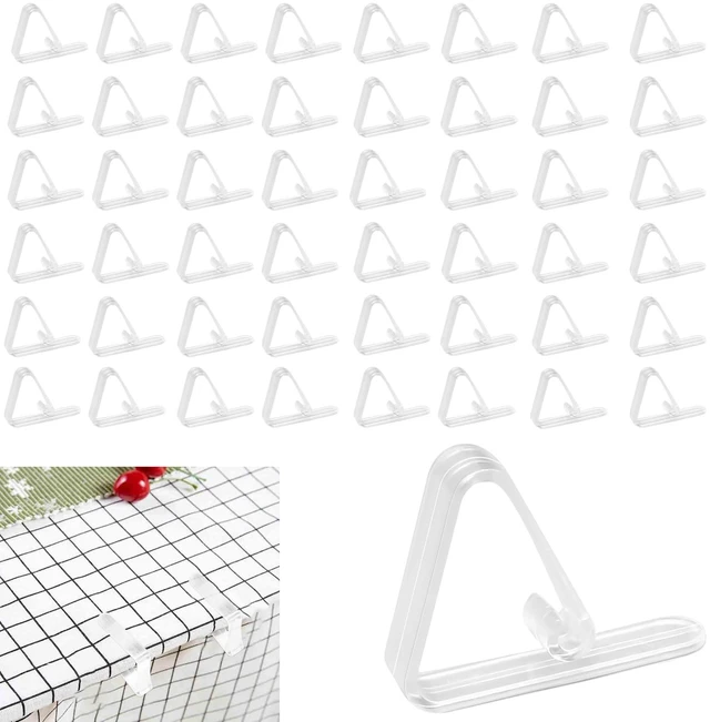 Main image of 48 Pcs Plastic Table Cloth Holder - Clear Clips for Outdoor Picnic Tables, Skirt Clip to Hold Down Tablecloth for Party Events