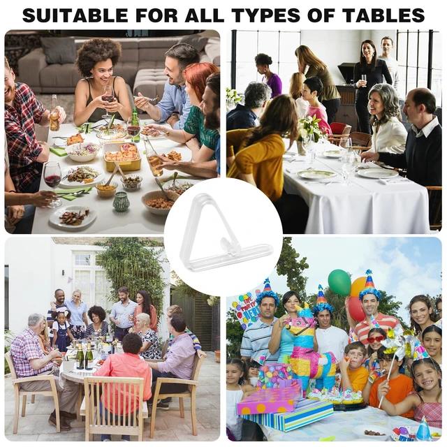 Alt view image 7 of 7 - 48 Pcs Plastic Table Cloth Holder - Clear Clips for Outdoor Picnic Tables, Skirt Clip to Hold Down Tablecloth for Party Events