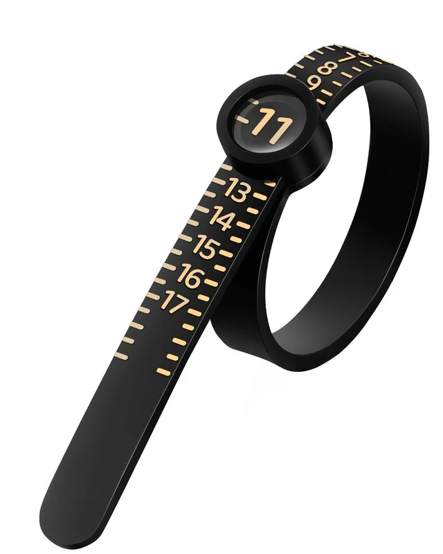 Main image of Meowoo Ring Sizer Measuring Tool with Magnifier, for Ring Measurer and Ring Sizer Clear and Intuitive Reading. Plastic Ring Sizer with Lens, 1-17