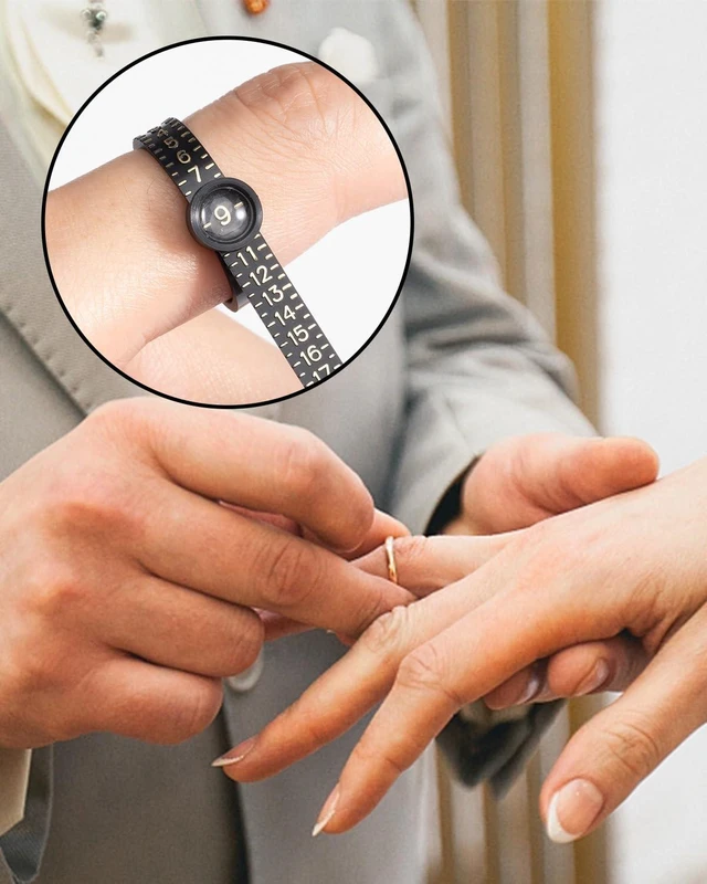 Alt view image 3 of 6 - Meowoo Ring Sizer Measuring Tool with Magnifier, for Ring Measurer and Ring Sizer Clear and Intuitive Reading. Plastic Ring Sizer with Lens, 1-17