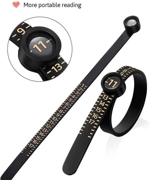 Alt view image 5 of 6 - Meowoo Ring Sizer Measuring Tool with Magnifier, for Ring Measurer and Ring Sizer Clear and Intuitive Reading. Plastic Ring Sizer with Lens, 1-17