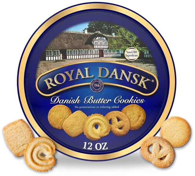 Main image of Royal Dansk Butter Cookies, Assorted Snacks Made with Real Butter, 12 Oz