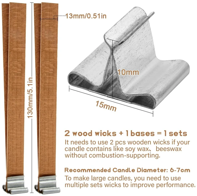 Alt view image 4 of 6 - MAQIHAN 100 Wood Wicks for Candles Making - Smokeless Wooden Candle Wicks
