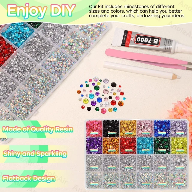 Alt view image 2 of 6 - 26000PCS Colorful Resin Flatback Rhinestones for Crafting, Bedazzling Kit