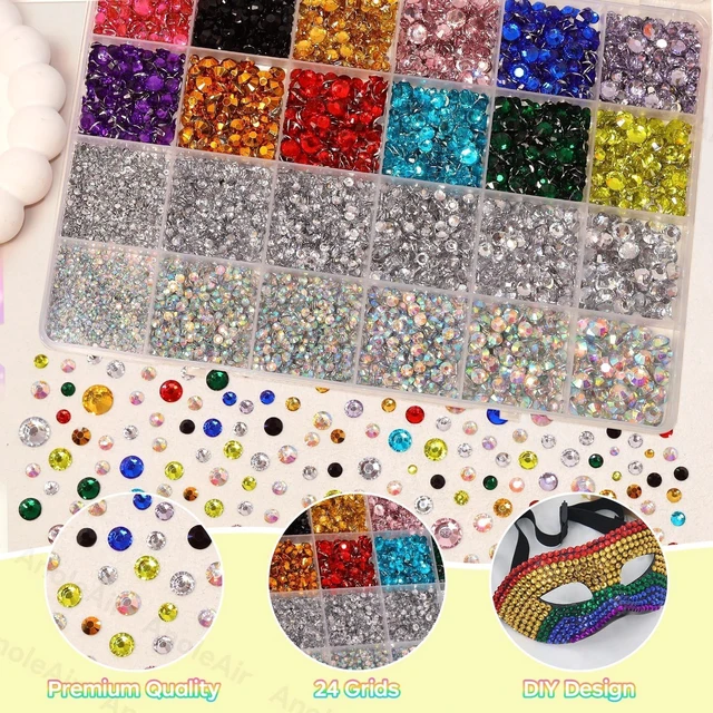 Alt view image 4 of 6 - 26000PCS Colorful Resin Flatback Rhinestones for Crafting, Bedazzling Kit