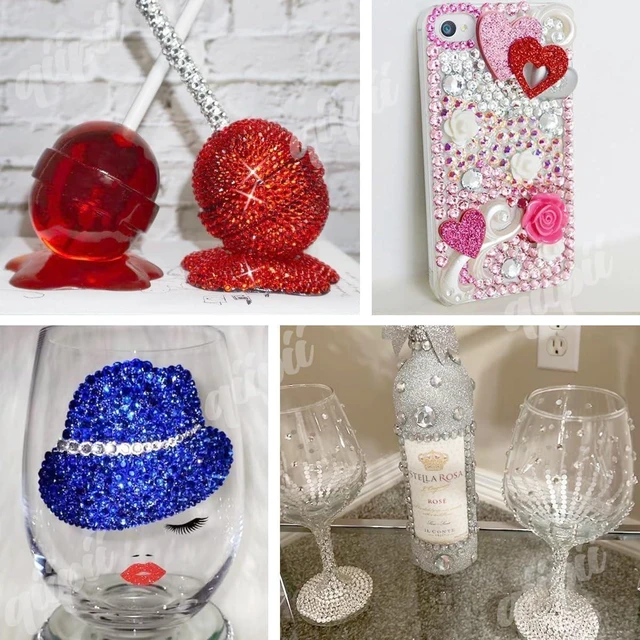 Alt view image 2 of 7 - qiipii 12600Pcs 24 Color 4mm Crystal AB Resin Rhinestones w B7000 Glue for Bedazzling Crafting Colorful Flatback Stones Crystals Gems Diamonds Charms for Nails Eyes Face Makeup Tumblers Bottles Crafts