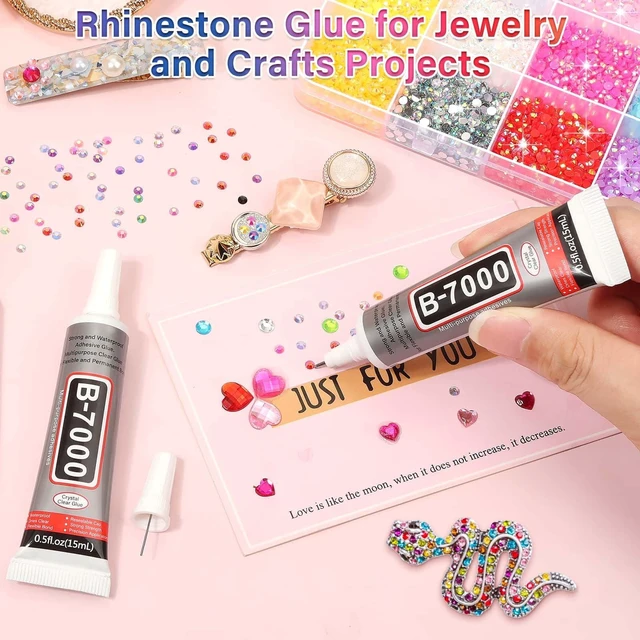 Alt view image 2 of 7 - B-7000 Glue with 15000Pcs Craft Rhinestones, Resin Jelly Rhinestones Flat Back Gems Crystals for Crafts Bling with Fabric Glue for Crafting Tumblers, Wedding Shoes Graduation Cap Decor