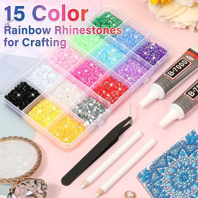 Alt view image 5 of 7 - B-7000 Glue with 15000Pcs Craft Rhinestones, Resin Jelly Rhinestones Flat Back Gems Crystals for Crafts Bling with Fabric Glue for Crafting Tumblers, Wedding Shoes Graduation Cap Decor