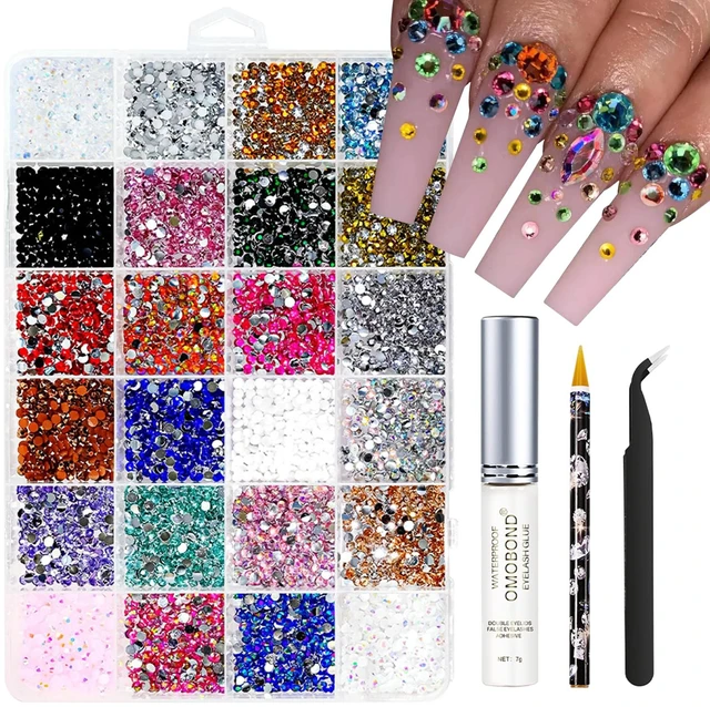Main image of 24000Pcs Resin Jelly Rhinestones for Crafting Bedazzling, Multicolor 3mm Flatback Gems for Crafts Nail Art Clothing Clothes Tumblers Shoes, Flat Back Mixed Color Bulk Bedazzler Kit Jewels with Glue