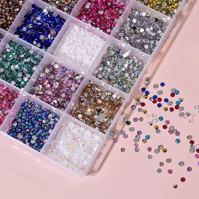 Alt view image 3 of 7 - 24000Pcs Resin Jelly Rhinestones for Crafting Bedazzling, Multicolor 3mm Flatback Gems for Crafts Nail Art Clothing Clothes Tumblers Shoes, Flat Back Mixed Color Bulk Bedazzler Kit Jewels with Glue