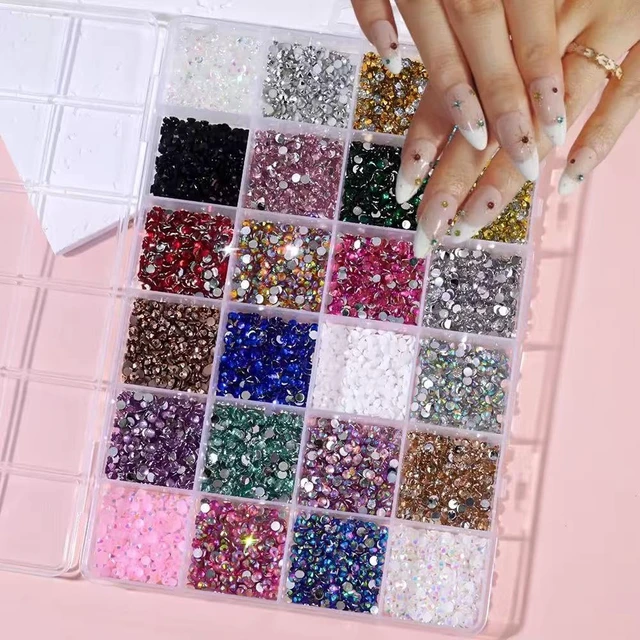Alt view image 4 of 7 - 24000Pcs Resin Jelly Rhinestones for Crafting Bedazzling, Multicolor 3mm Flatback Gems for Crafts Nail Art Clothing Clothes Tumblers Shoes, Flat Back Mixed Color Bulk Bedazzler Kit Jewels with Glue