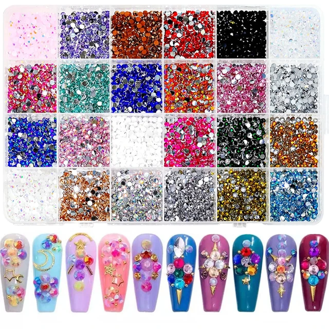 Alt view image 5 of 7 - 24000Pcs Resin Jelly Rhinestones for Crafting Bedazzling, Multicolor 3mm Flatback Gems for Crafts Nail Art Clothing Clothes Tumblers Shoes, Flat Back Mixed Color Bulk Bedazzler Kit Jewels with Glue