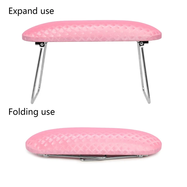 Alt view image 6 of 6 - Krofaue Arm Rest for Nails Tech, Professional Microfiber Leather Nail Hand Rest Stand Arm Rest for Acrylic Nails Cushion Hand Holder with Non-slip - Nail Technician Use Must Have (Pink)