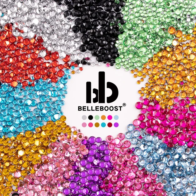 Alt view image 6 of 6 - Two Packs of Flatback Rhinestones 4520 Pcs Crystal, Colorful Rhinestones for Nails, Multicolored+ AB+Transparent White Gems with Picker Tools for Bedazzling Nail Crafting Face Makeup