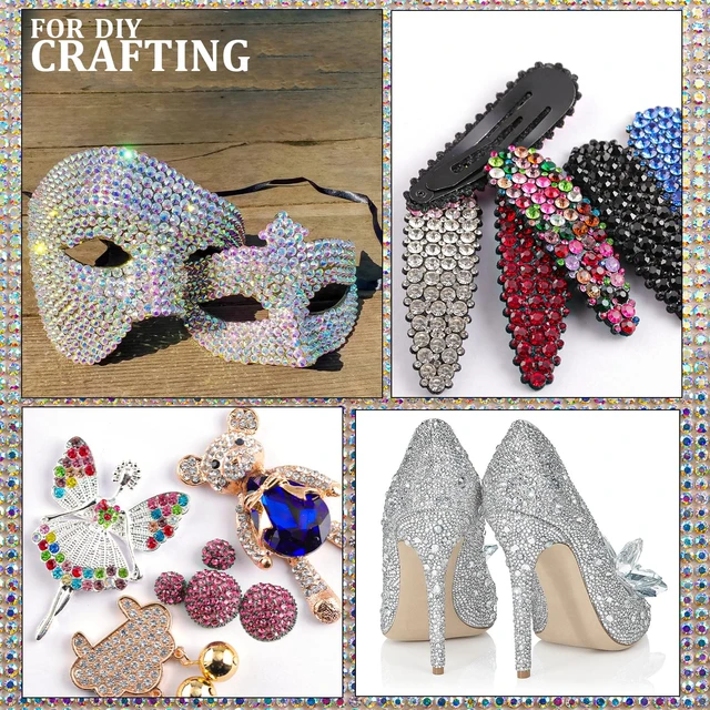 Alt view image 2 of 6 - Two Packs of Flatback Rhinestones 4520 Pcs Crystal, Colorful Rhinestones for Nails, Multicolored+ AB+Transparent White Gems with Picker Tools for Bedazzling Nail Crafting Face Makeup