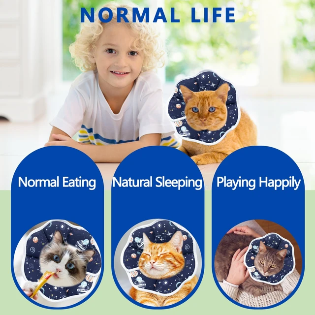 Alt view image 4 of 6 - Soft Adjustable Cat Cone Collar, Comfortable Cat Recovery Collar