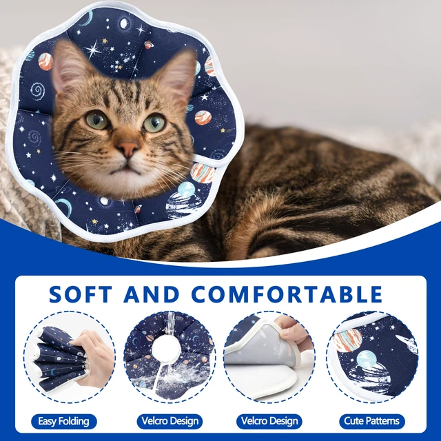 Alt view image 3 of 6 - Soft Adjustable Cat Cone Collar, Comfortable Cat Recovery Collar