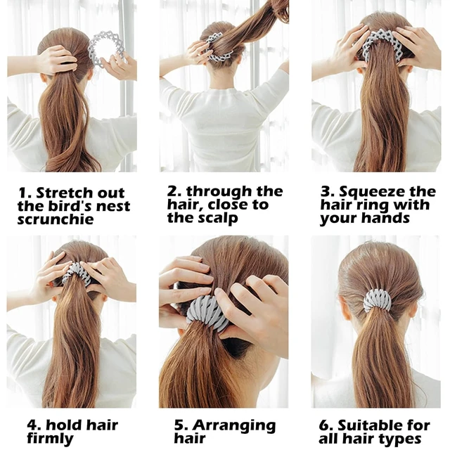 Alt view image 6 of 6 - Sizobi Bird Nest Magic Hair Clip, Hair Accessories for Women, Hair Clips For Women Hair Ties, Hair Bun Maker Ponytail Holder Scrunchies 7PCS