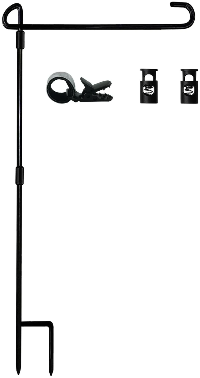Main image of Garden Flag Stand-Holder-Pole with Flag Stopper and Clip Waterproof Powder-Coated Paint for House Flags,Decorative Yard Seasonal Flags