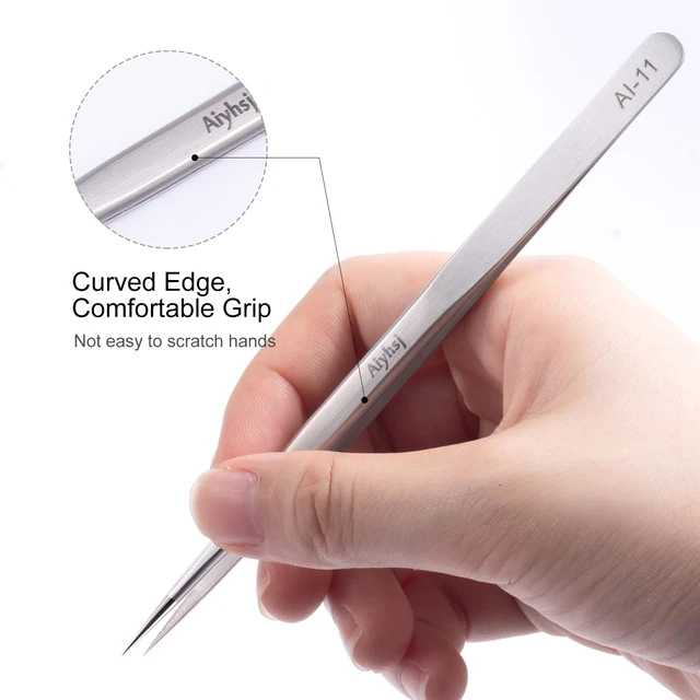 Alt view image 2 of 7 - Precision Tweezer, Upgraded Professional Pointed, High-end Stainless Steel