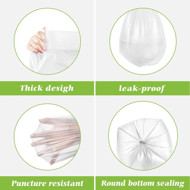 Alt view image 2 of 7 - Teivio Small Clear Trash Bags 3 Gallon 200 Count Bathroom Garbage Bags