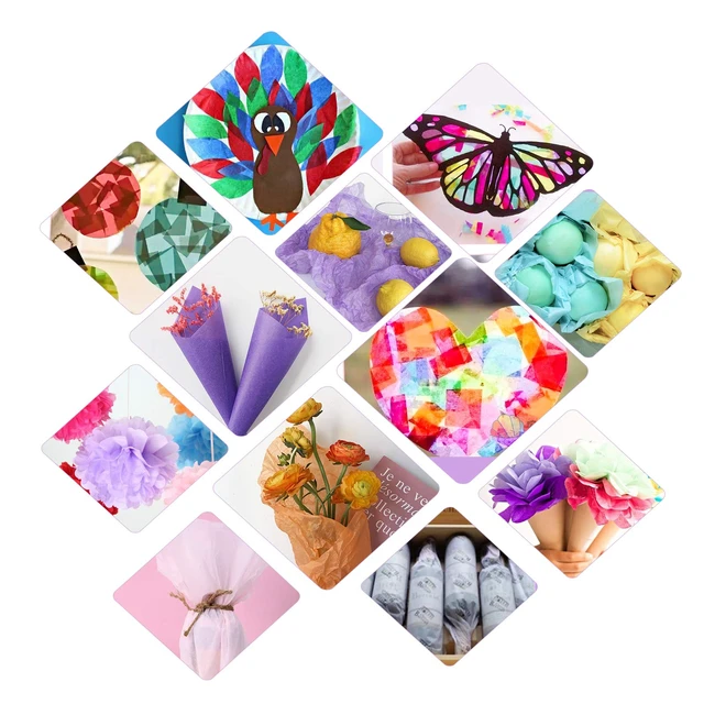 Alt view image 3 of 7 - Tissue Paper 200 Sheets - 20 Vibrant Rainbow Colors for Gift Wrapping, Craft Projects, Party Decorations - 12x8.4 Inch Art Tissue for Birthday, Floral Arrangements, Festival Supplies