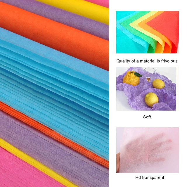 Alt view image 6 of 7 - Tissue Paper 200 Sheets - 20 Vibrant Rainbow Colors for Gift Wrapping, Craft Projects, Party Decorations - 12x8.4 Inch Art Tissue for Birthday, Floral Arrangements, Festival Supplies