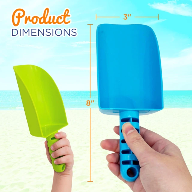 Alt view image 6 of 6 - 4E's Novelty Beach Shovels for Kids, 4 Pack, 8 Inch, Heavy Duty Plastic, Sandbox and Garden Digging Tools for Toddlers