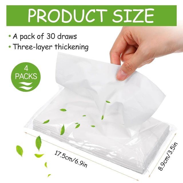 Alt view image 4 of 7 - Mudder 4 Packs Car Visor Tissue Refills, 3-ply 30 Sheets/pack