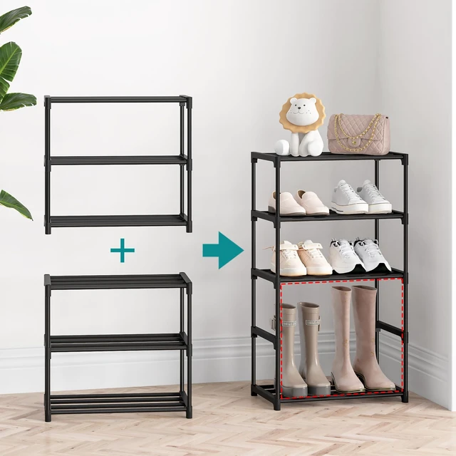 Alt view image 6 of 6 - Autonomier 3 Tier Extra Small Shoe Rack (16.3" Wide), Lightweight Shelf