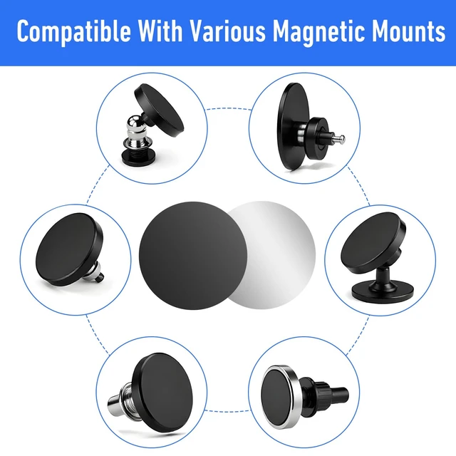 Alt view image 2 of 7 - Bewudy 14pcs Metal Plates for Magnetic Mount, Round Magnet for Phone Case