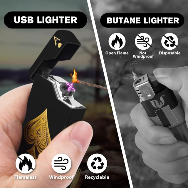 Alt view image 6 of 6 - Electric Lighter Rechargeable Plasma Lighter Men Cool Ace Pocket Lighters