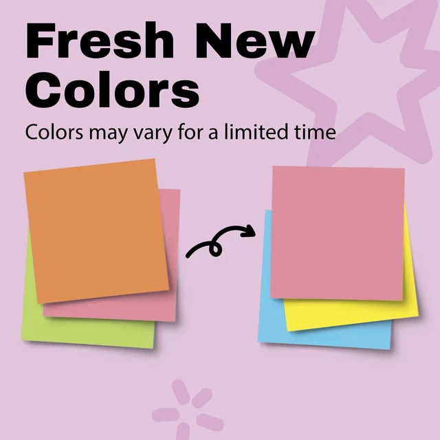 Alt view image 4 of 7 - Post-it Super Sticky Notes, 3 x 3 in, Neon Fizz, 3 Pads, 45 Sheets/Pad