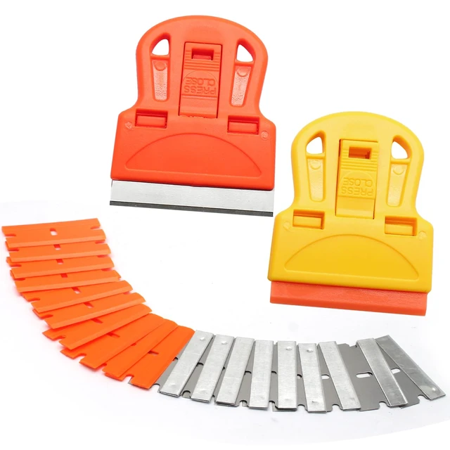Alt view image 2 of 7 - 2 Sets Razor Blade Scrapers with Plastic Scraper Tool