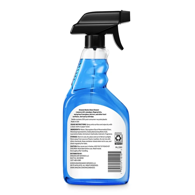 Alt view image 5 of 6 - Amazon Basics Glass Cleaner, Streak-Free Shine, 32 Fl Oz, Pack of 2 with 1 Sprayer