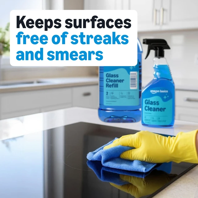 Alt view image 6 of 6 - Amazon Basics Glass Cleaner, Streak-Free Shine, 32 Fl Oz, Pack of 2 with 1 Sprayer