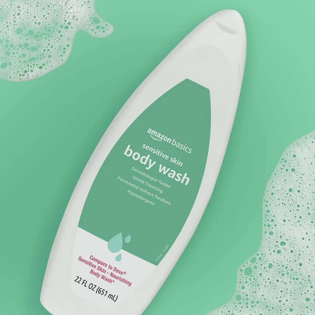 Alt view image 6 of 6 - Amazon Basics Hypoallergenic Body Wash for Sensitive Skin, Creamy Lather, Paraben Free, 22 fl oz (1-Pack)